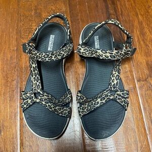 Skechers Brown and Black Sandals with Adjustable Straps